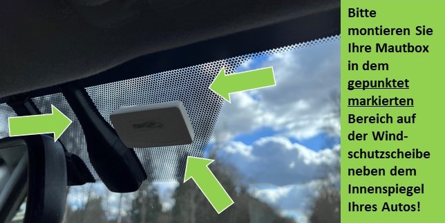 Mautbox Befestigung Windschutzscheibe
